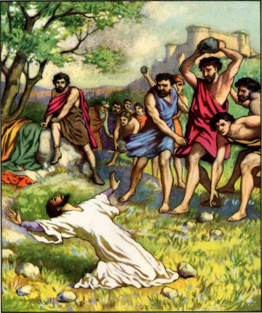 Saul (Paul) persecuting Christians